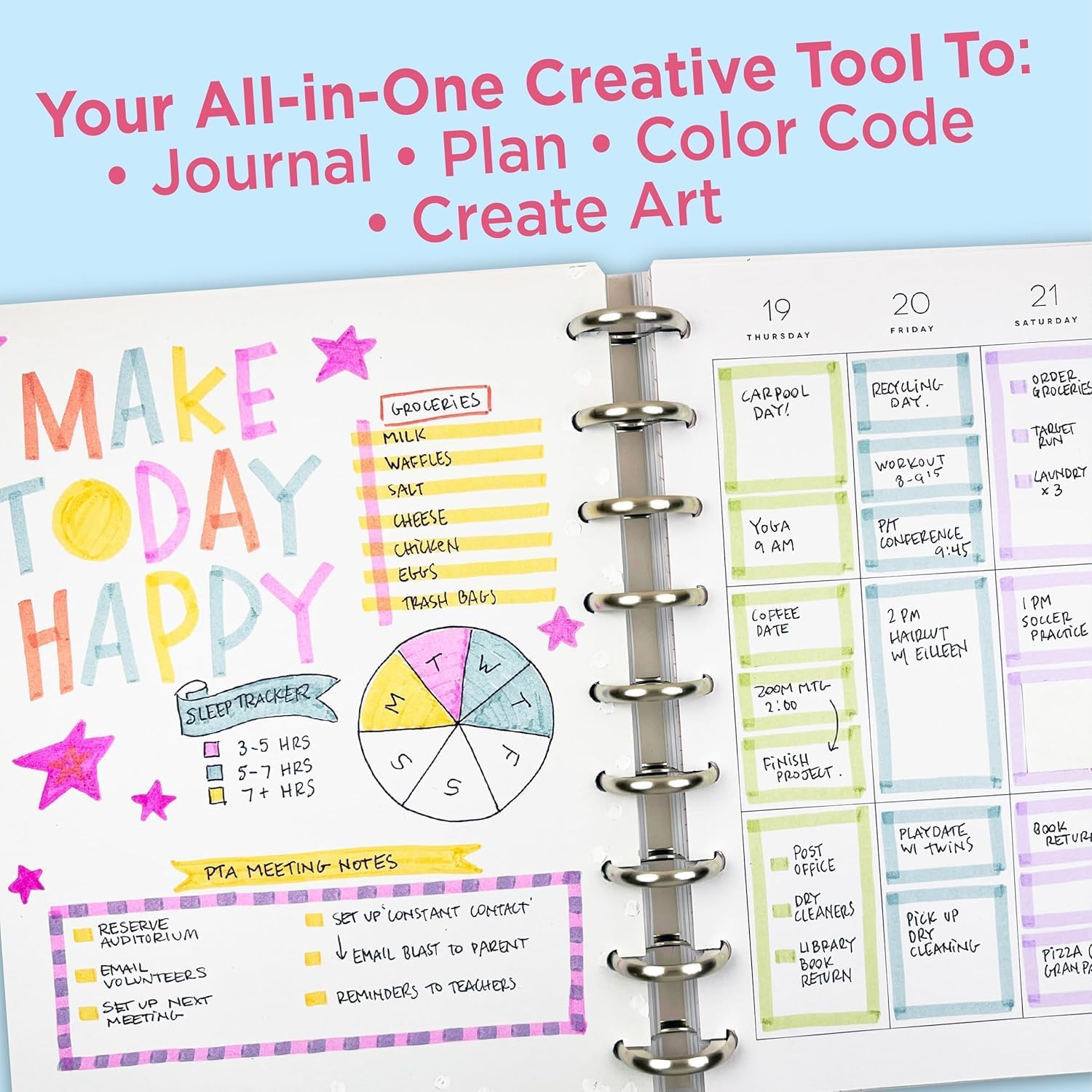 Creative Notetaking Set 12-Pack, Includes 6 Highlighters, 5 CLiCKART Retractable Marker Pens, and 1 Sarasa
