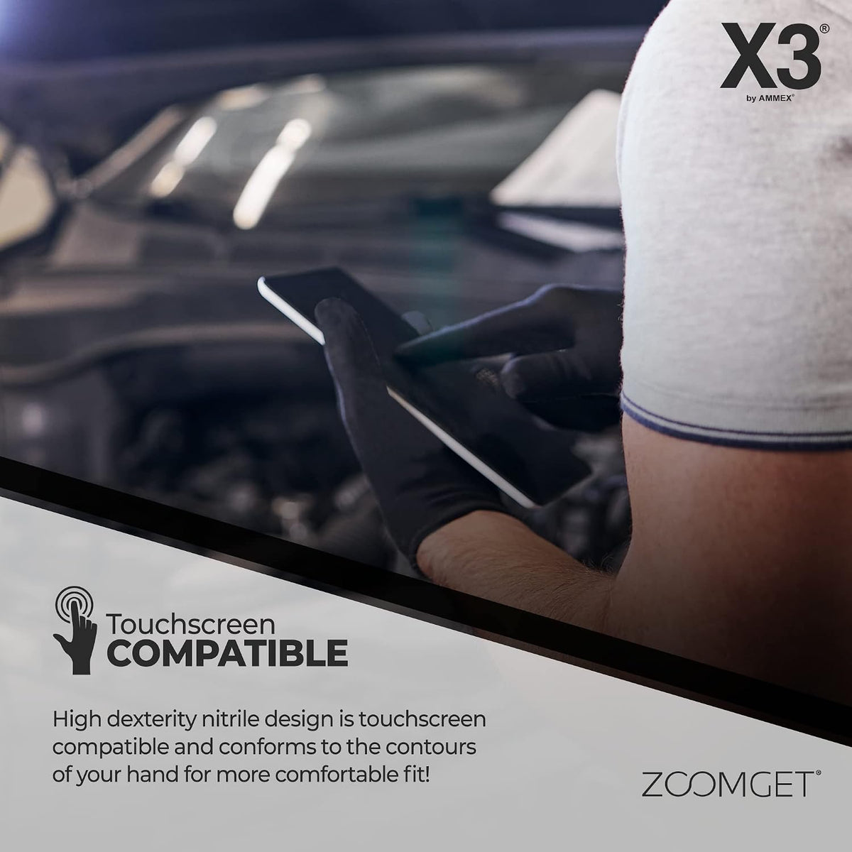 Nitrile Disposable Gloves Latex Free 3 mil Black for Cooking Food Prep