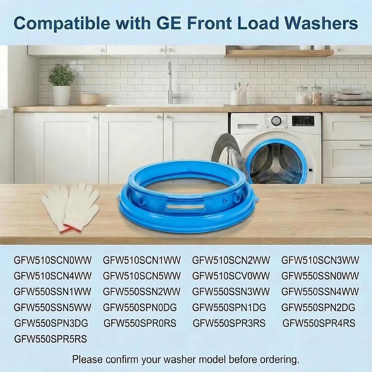 WH05X29521 Washer Door Gasket Seal Replacement for GE