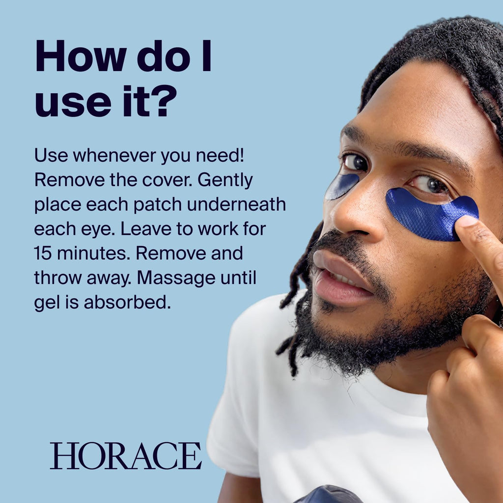 Anti-Fatigue Under-Eye Patches for Men - Dark Circle and Puffiness Reduction - Moisturising & Refreshing Hydrogel