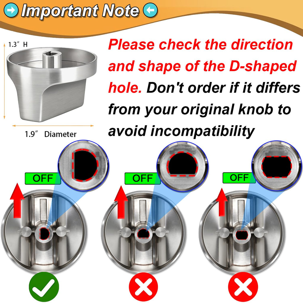 Enhanced W11517331 Stove Metal Knob Fit for Whirlpool Electric Range Oven Knobs Replacements W10850027, W11117415, W11458840. Compatible WFE745H0FH0,WFE745H0FS0,WFE770H0FZ0,YWEE515S0LS0,YWEE745H0FE0