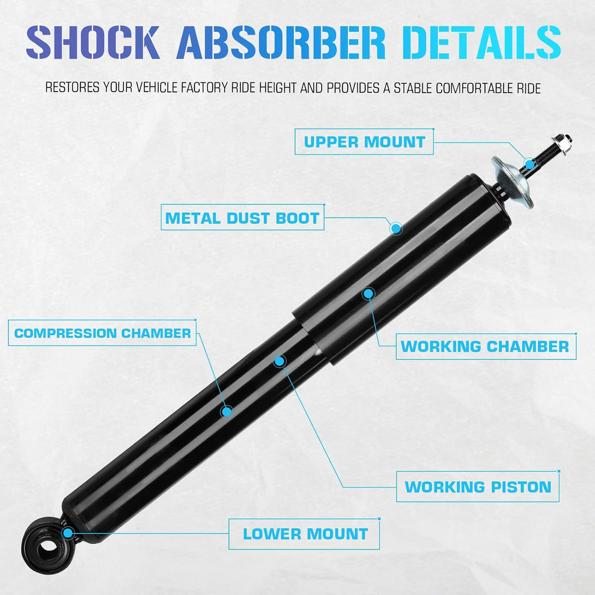 Rear Struts Shock for 2004-2012 Chevy Chevrolet Malibu/2005-2010 Pontiac G6