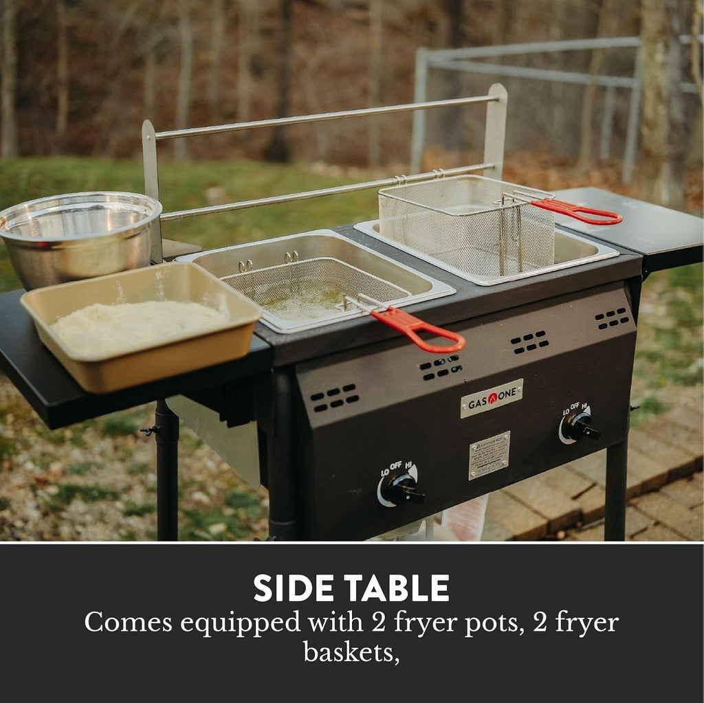 GasOne B-5850B Outdoor Propane Double Deep Fryer