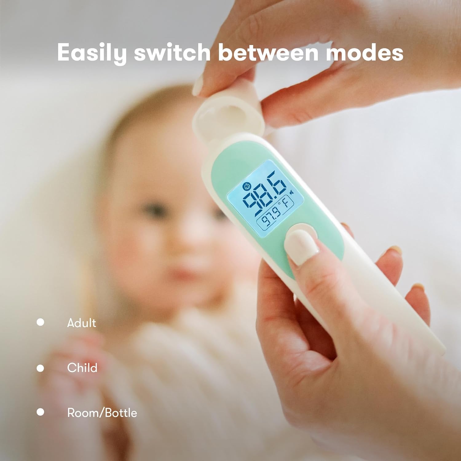 Thermometer, 3-in-1 Infrared Thermometer for Ear, Forehead & Touchless, Fever Thermometer for Baby, Infants