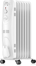 Radiator Heater for Large Space, Electric Oil Filled Radiator, Dual Knobs, 1500W, Quiet Space Heater, 3 Modes