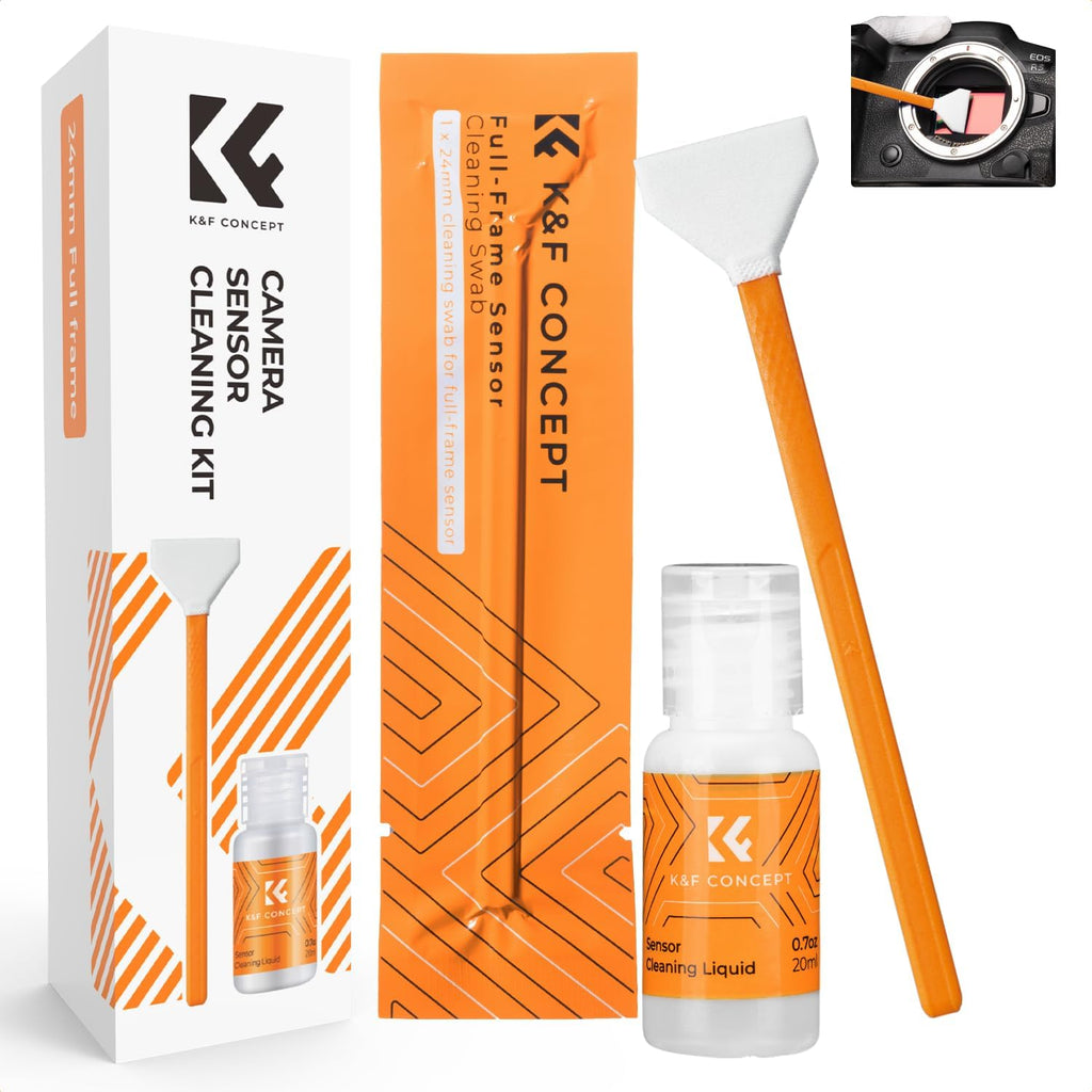 24mm Full Frame Sensor Cleaning Kits, with 20ml Sensor Cleaner | Sensor SwabsX6, Vacuum Sealed, Gentle Cleaner