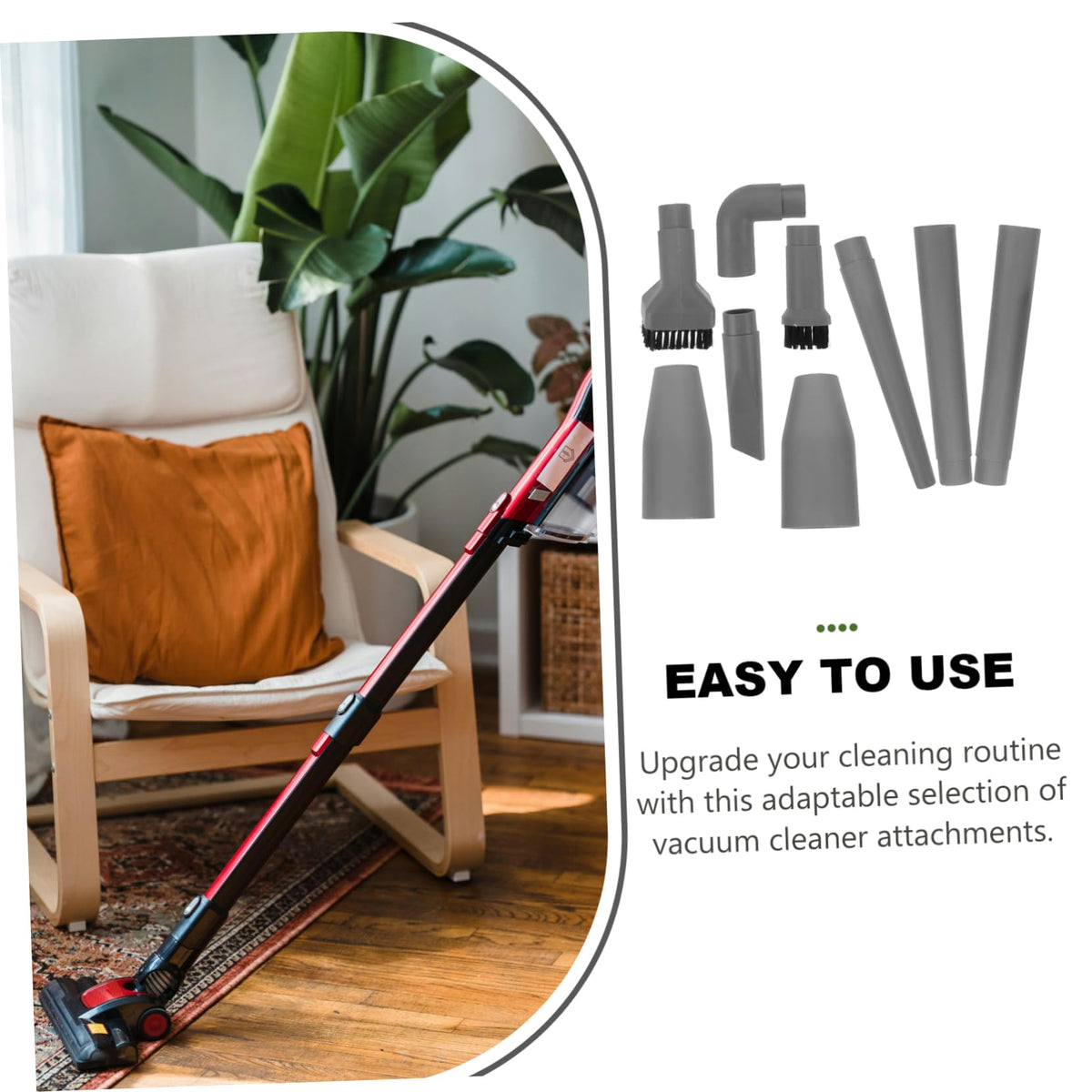 Vacuum Cleaner Attachment Brush Kit, Plastic Universal Accessory