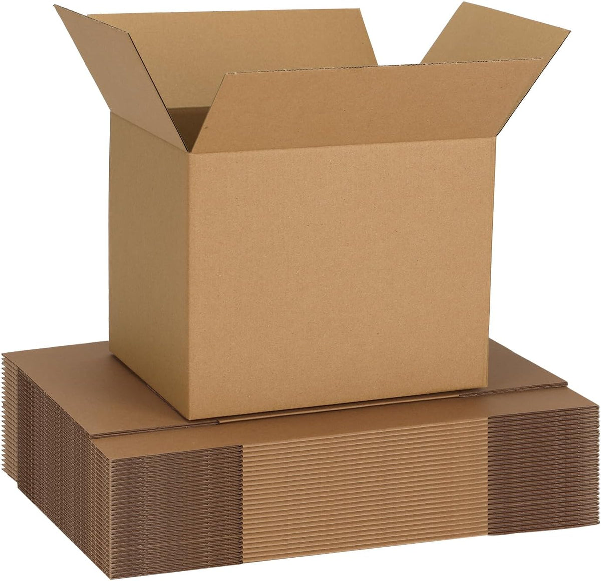 10x8x8 Shipping Boxes 25 Pack, Brown Corrugated Cardboard Boxes with Side-Lock and Pre-Applied Double-Sided Tape