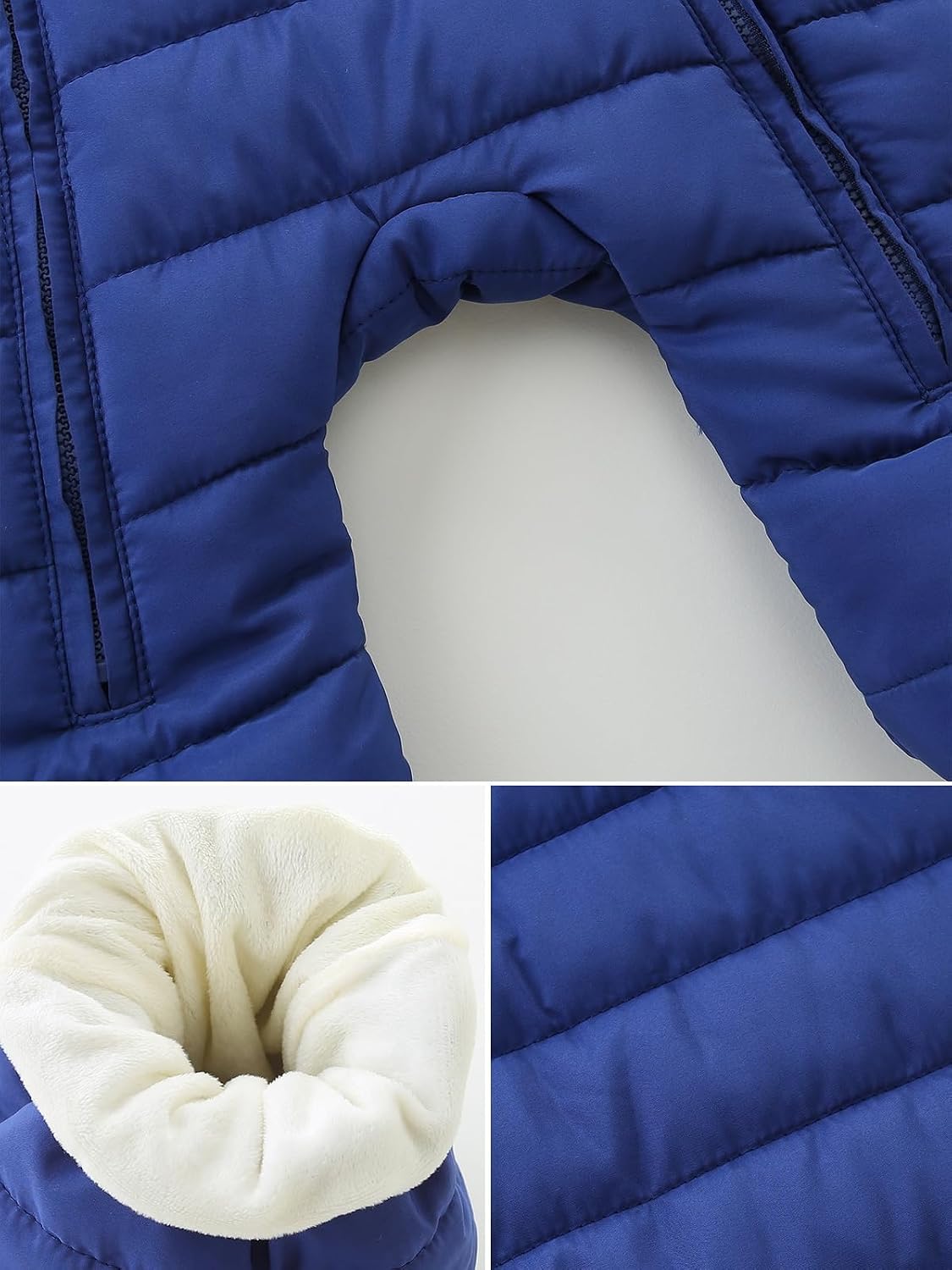 Baby Winter Snowsuit Cute Bear Ears Hooded Romper Toddler Double Zipper Warm Jumpsuit Windproof 0~24M