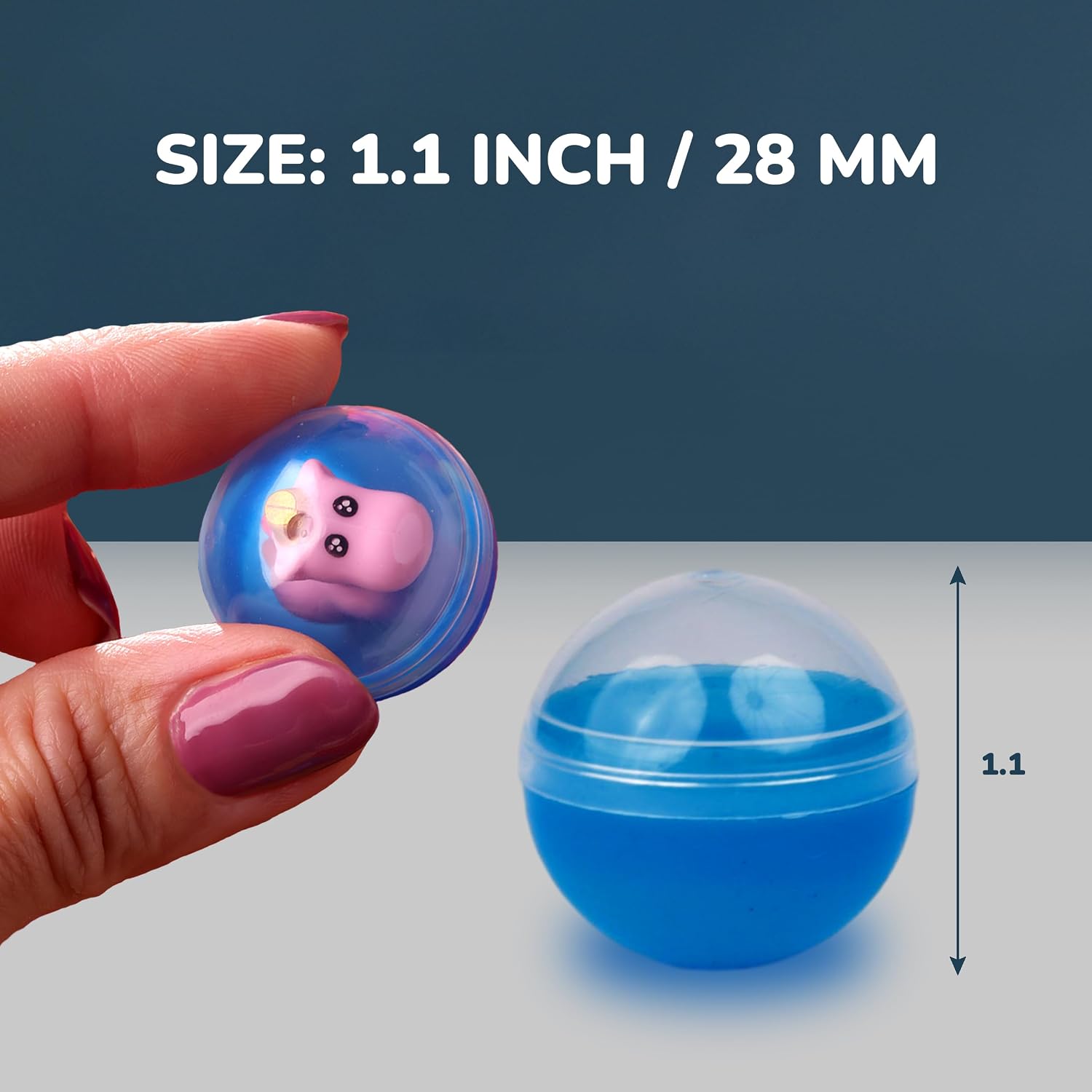 Capsule Vending Machine - Small Round Capsules Empty 50 pcs 1.1 inch (28mm) - Capsules Bulk Party Favors Containers