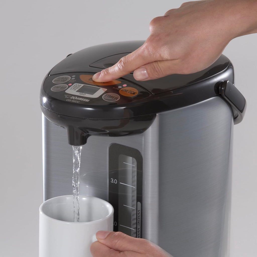 Micom Water Boiler and Warmer (135 oz. / 4L, Silver) | Four heat settings, Quick Temp mode, energy-saving operation