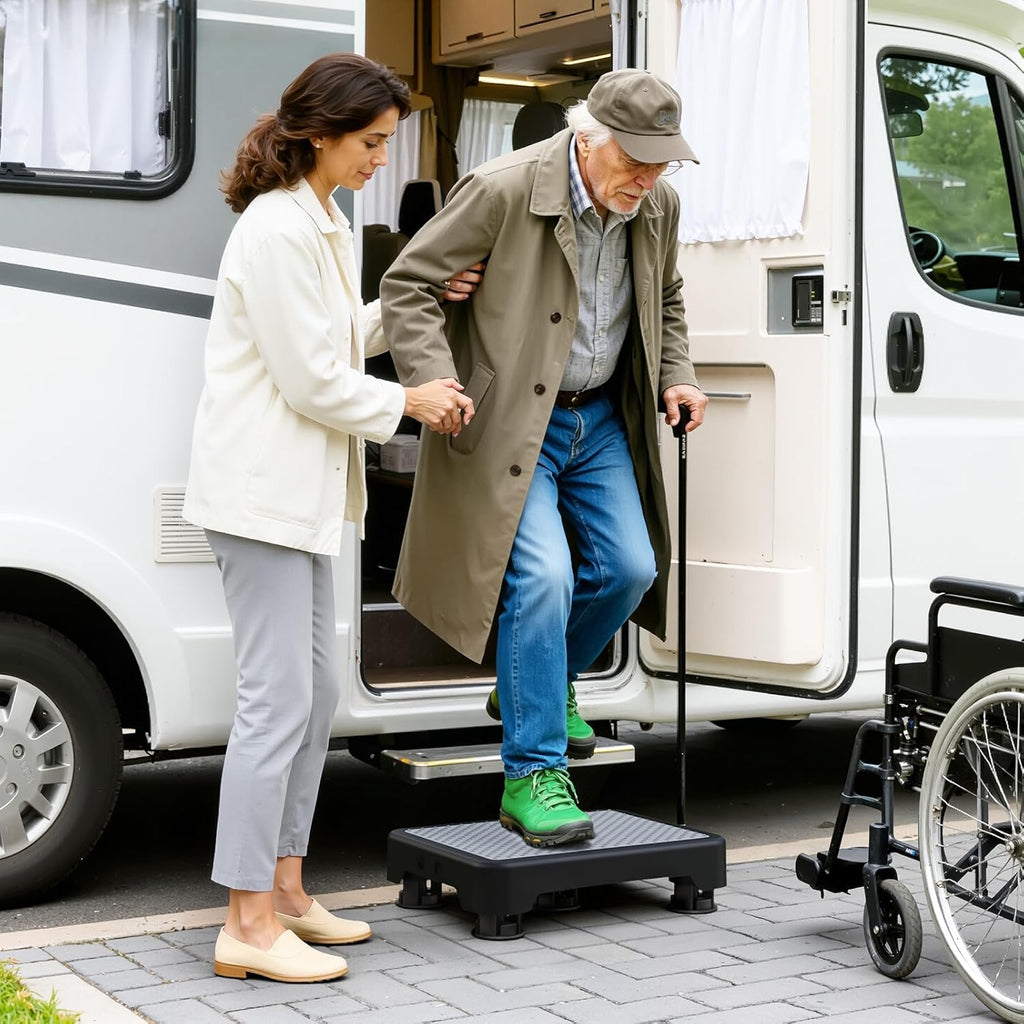 Mobility One Step Stool, Heavy Duty Indoor Outdoor Non-Slip Small Step Platform Assistive Device for Adult Elderly