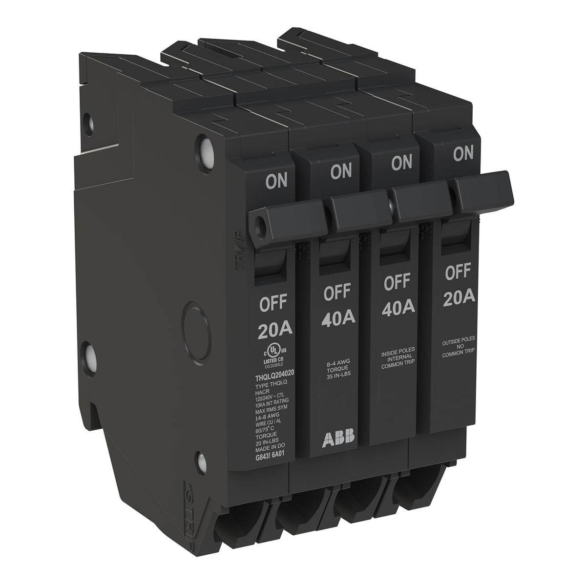 ABB Q-Line THQLQ204020 • Quad Circuit Breaker • 120/240 VAC