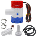 HXH 1100 GPH 12V Bilge Pump Kit, 1-1/8 Inch Hose, Automatic Float Switch