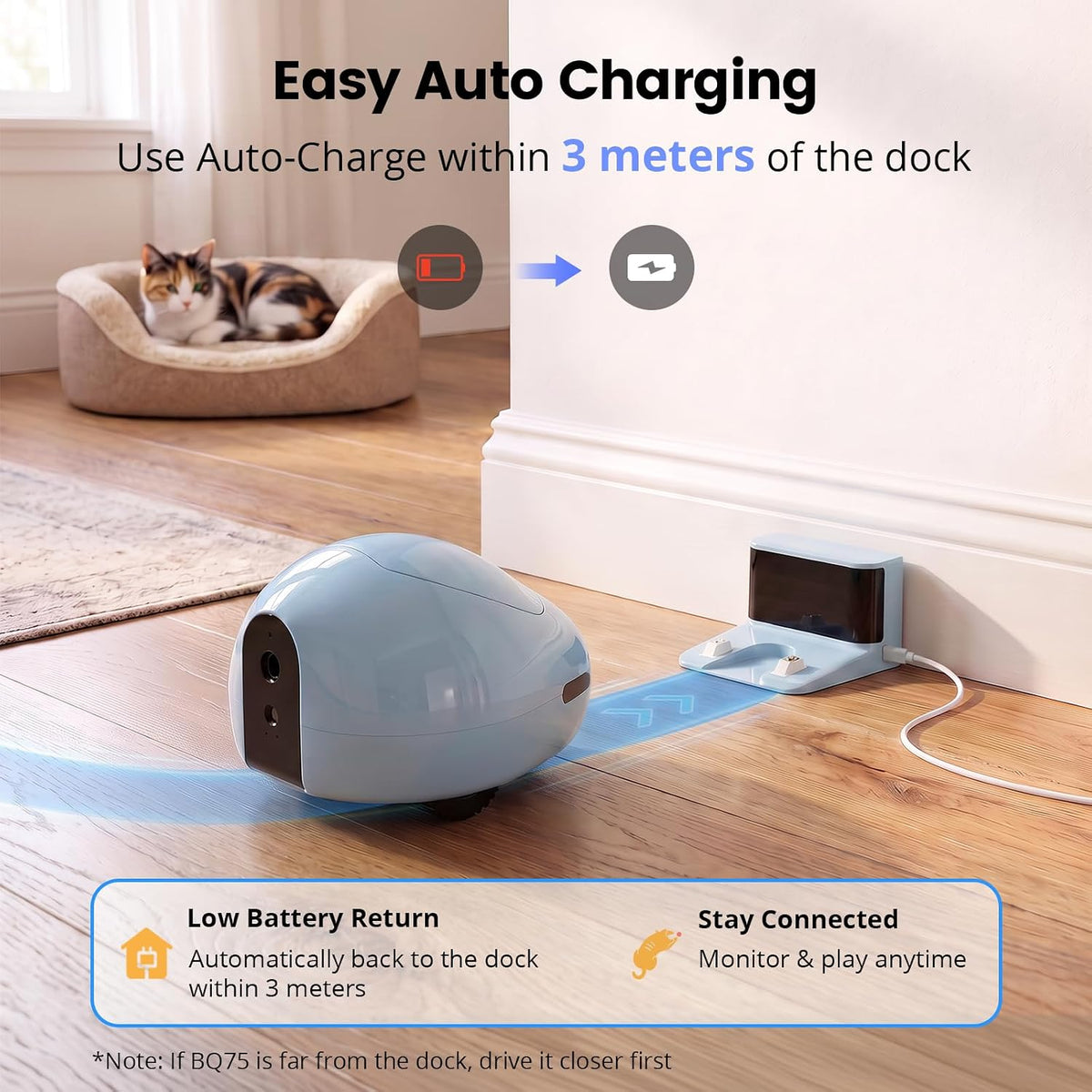 Pet Camera Robot with Treat Dispenser & Laser, Mobile Cat & Dog Home Companion, Remote Control Pet Monitor with