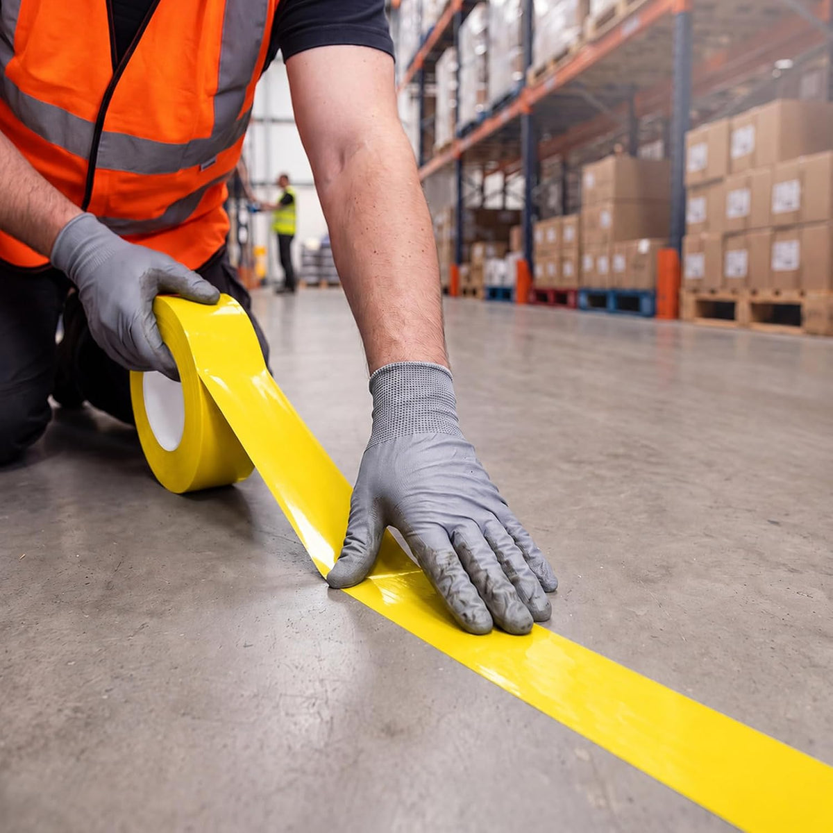 Industrial Floor Marking Tape for Industrial,Yellow,4" x100'