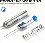 Solder Sucker No Clog Desoldering Pump for Solder Removing with Replaceable Heat Resistan Silicone Sucking Nozzle, Desoldering Tool Sodering Pump Strong Vacuum Aluminum Suction Remover