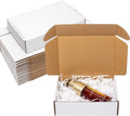 Shipping Boxes 7x5x2" 25 Pack - White Corrugated Cardboard Box Mailers for Small Business, Literature Mailer Box