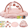 5-in-1 Baby Activity Gym & Play Mat with 6 Hanging Toys, Tummy Time Mat & Cards - Extra Large, Reversible Machine