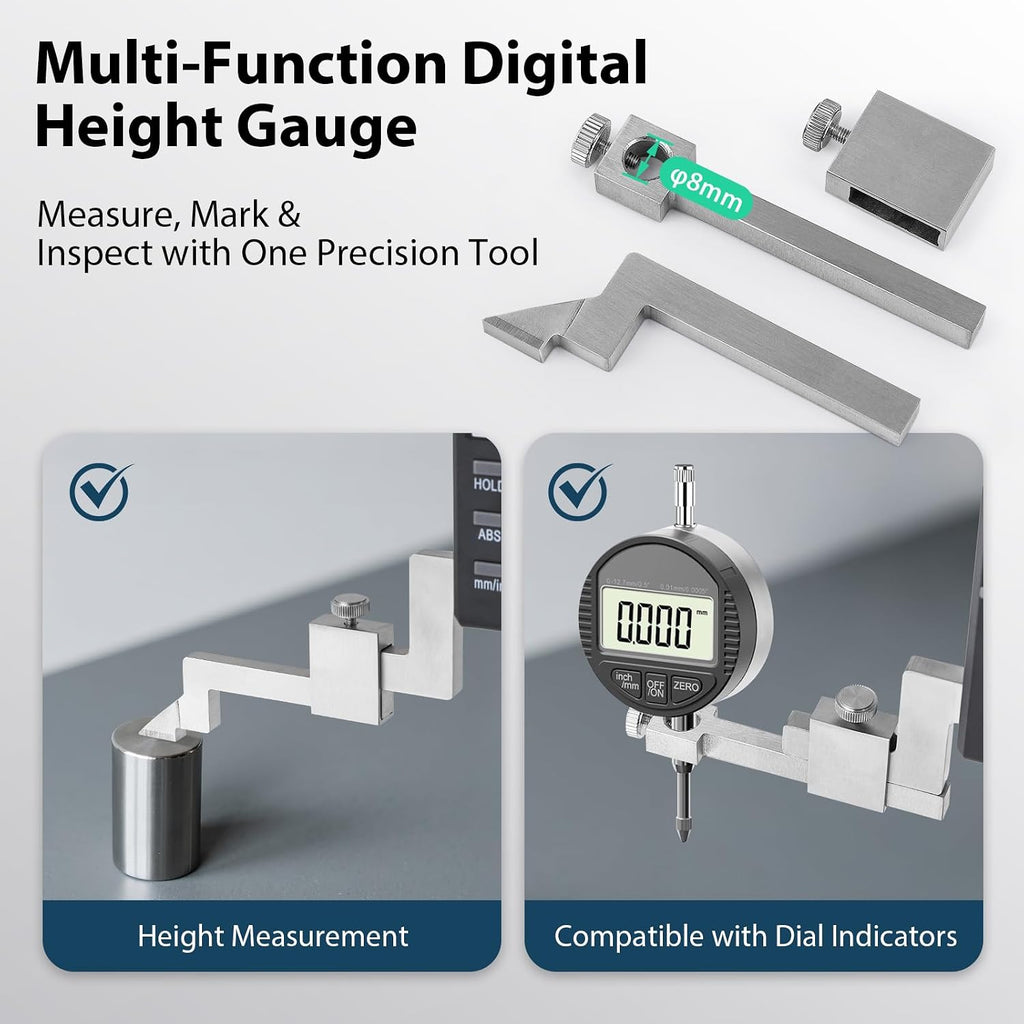 12" (300mm) Digital Height Gauge 0.0005"/0.01mm Resolution