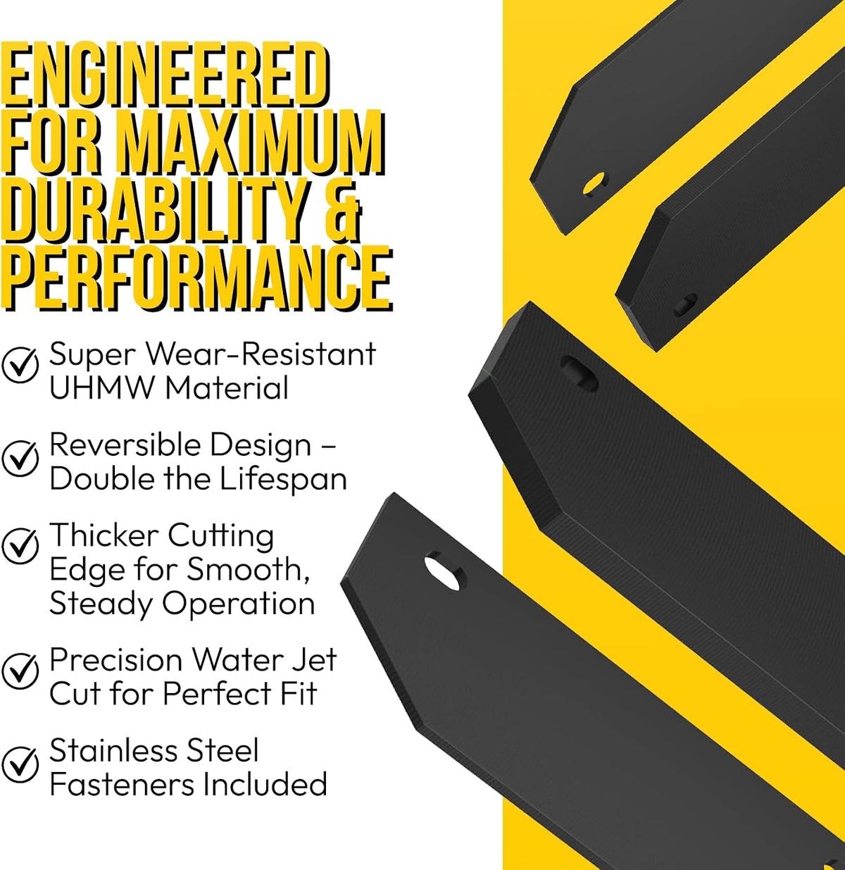Snow Plow Blade Edge for Sub-Compact Tractors - 54 Inch - Made in The USA