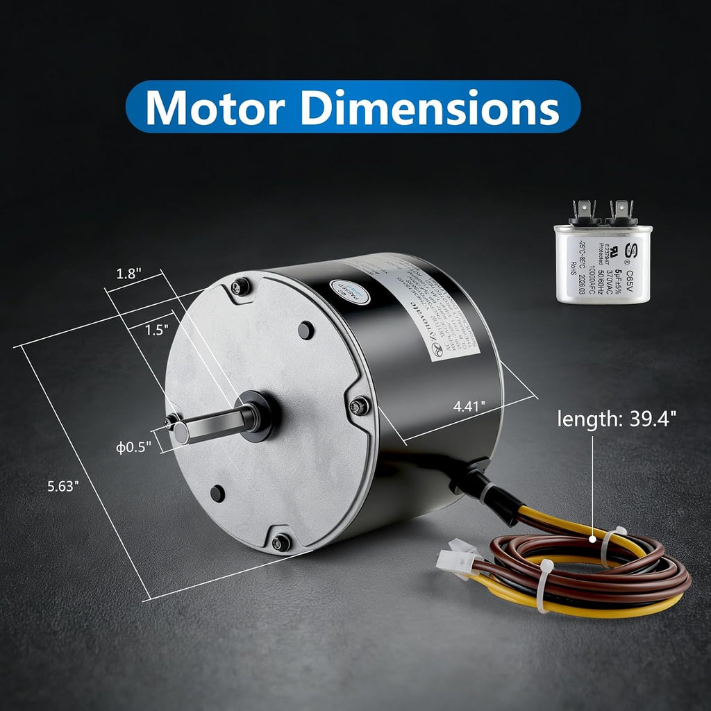 5KCP39FGY563S Condenser Fan Motor 1/4 HP 1100RPM 208-230V 1.4A AC Fan Motor