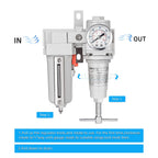 NANPU 1/2" NPT High Pressure Air Filter/Regulator Combo, T-Handle