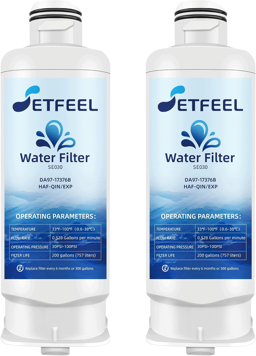 DA97-17376B Water Filter for Samsung Refrigerator Rs27t5200sr Rs22t5201sr rf28r7201sr Rf27t5201sr Rf29a9671sr Haf-qin/exp rf27t5241sr rf28t5001sr rf27t5201sg rf28r7351sr, 2 Pack