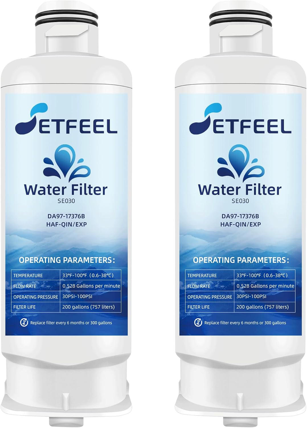 DA97-17376B Water Filter for Samsung Refrigerator Rs27t5200sr Rs22t5201sr rf28r7201sr Rf27t5201sr Rf29a9671sr Haf-qin/exp rf27t5241sr rf28t5001sr rf27t5201sg rf28r7351sr, 2 Pack