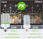 150W LED Corn Bulb 23700LM 5000K Daylight,E26/E39 Mogul Base,2-Pack