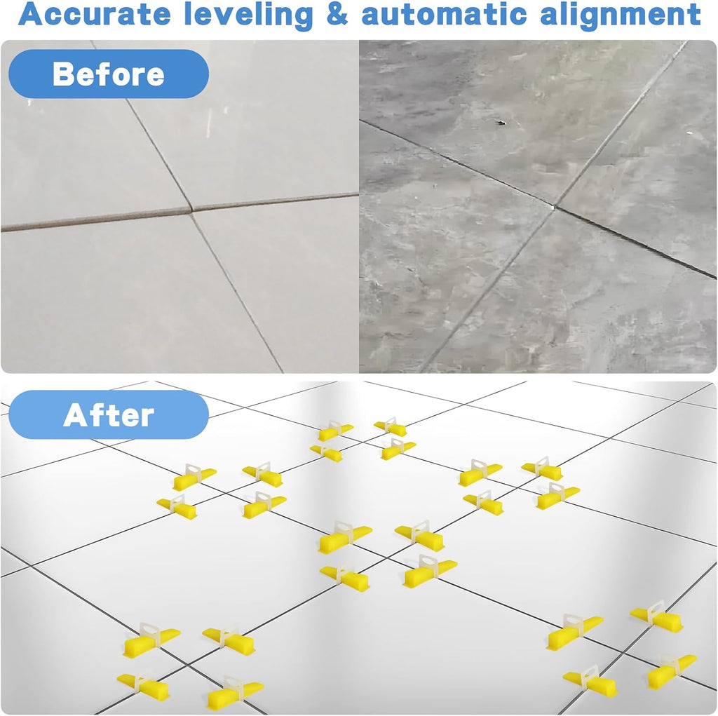 1/16 Inch Tile Leveling System, 1000 Tile Spacers and 200 Tile Wedges