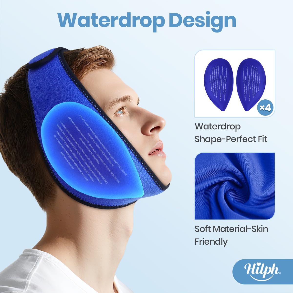 Wisdom Teeth Ice Pack Head Wrap, Face Ice Pack for Jaw Oral Surgery