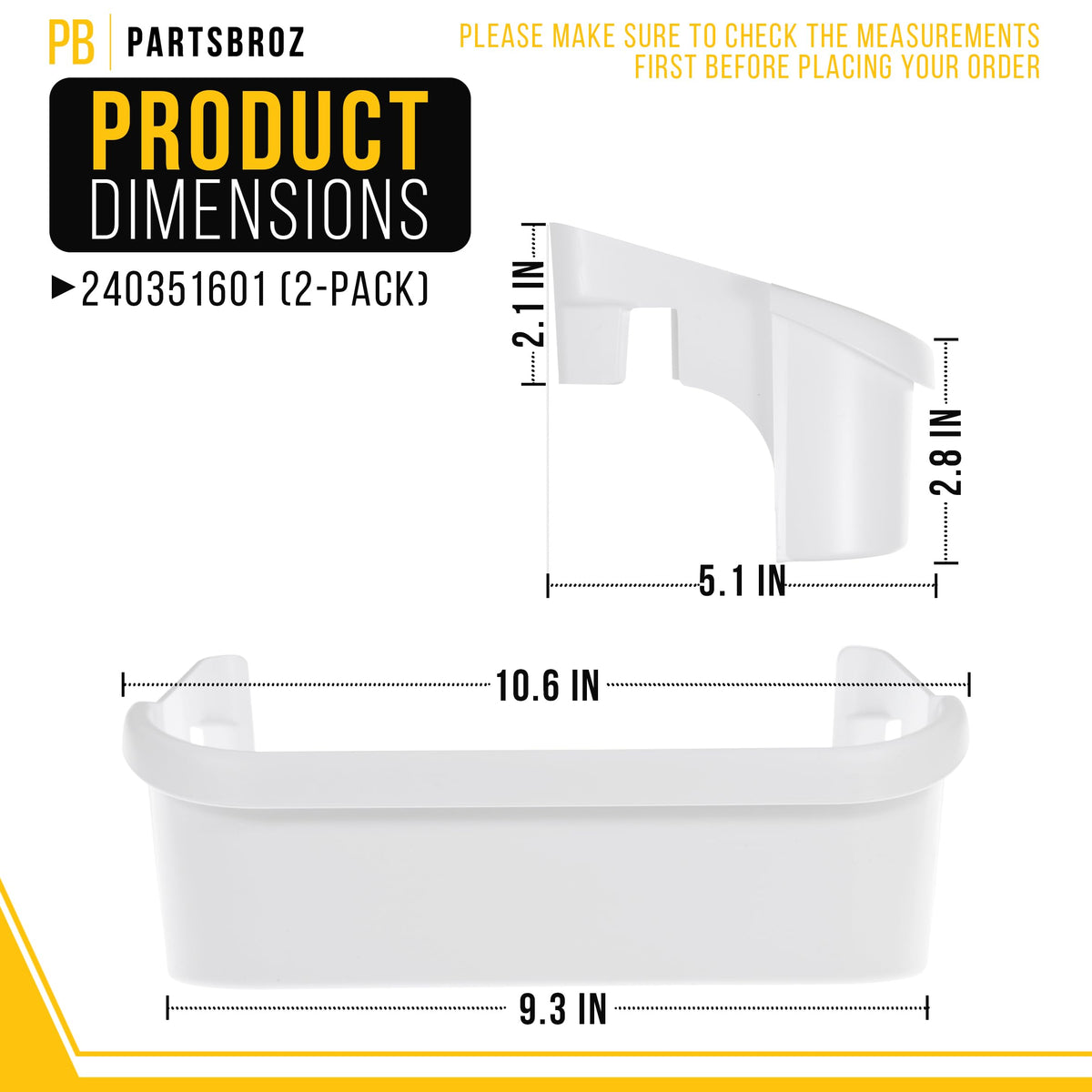 Freezer Door Shelf Bin for Frigidaire DGUS2645LF3 (2-Pack)