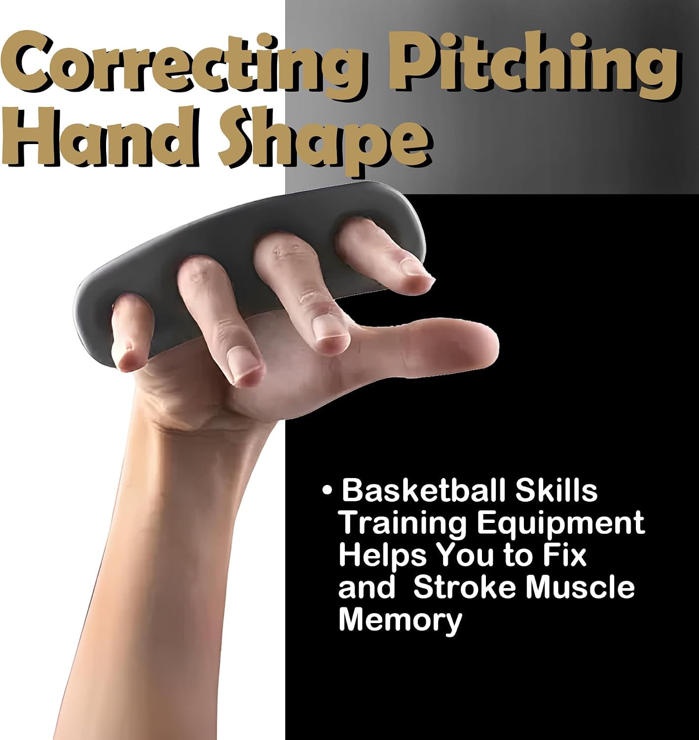Basketball Shooting Trainer - Adjustable Hand Placement Corrector Eliminate Off-Hand Interference with Bonus 5.3"