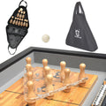 Shuffleboard Bowling Pin Set with 10 Pcs Bowling Pins Durabel Triangular Pinsetter Resin Bowling Ball and Carrying Bag