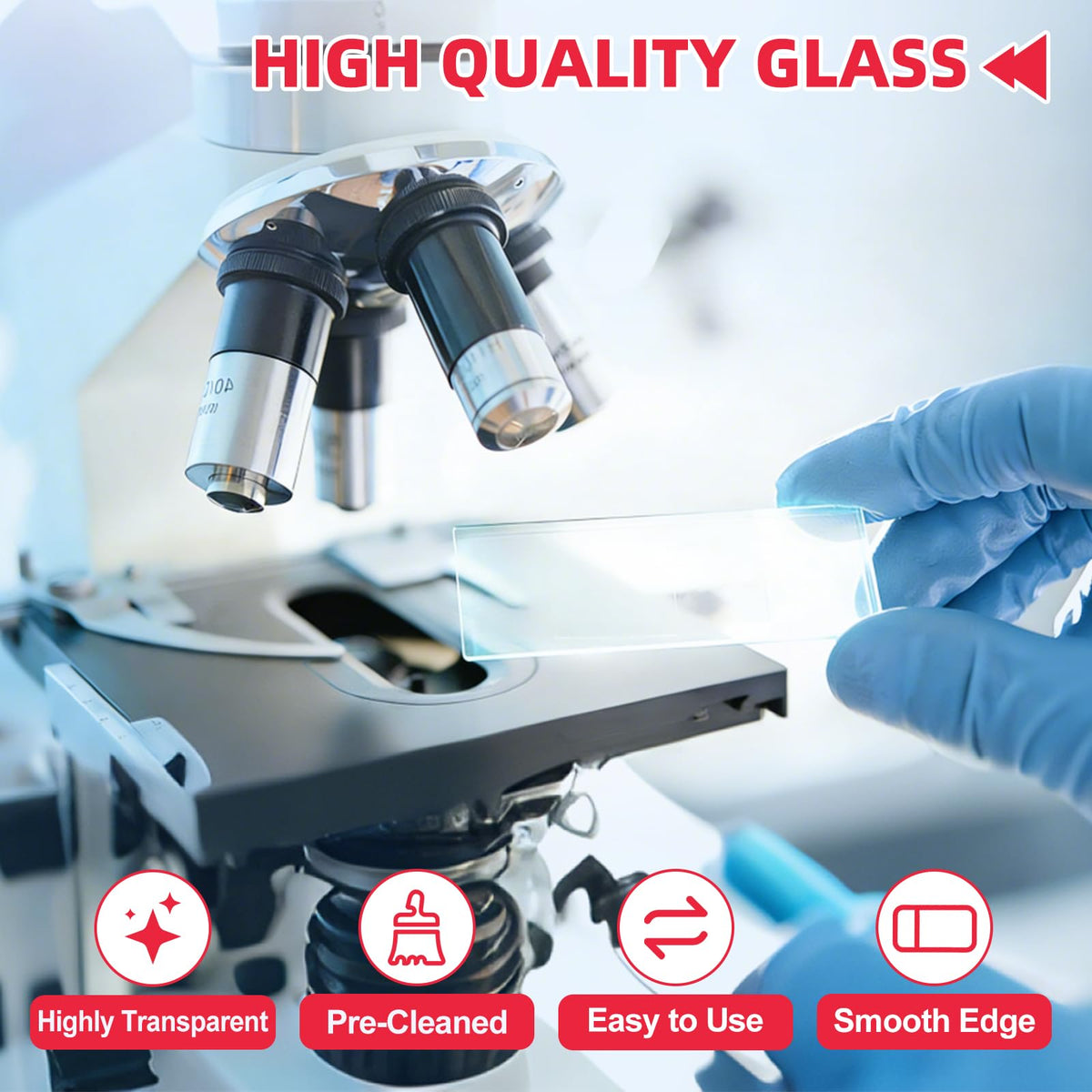 Microscope Slides, 75 x 25mm, Plain Slides, 3600 Pcs/Case