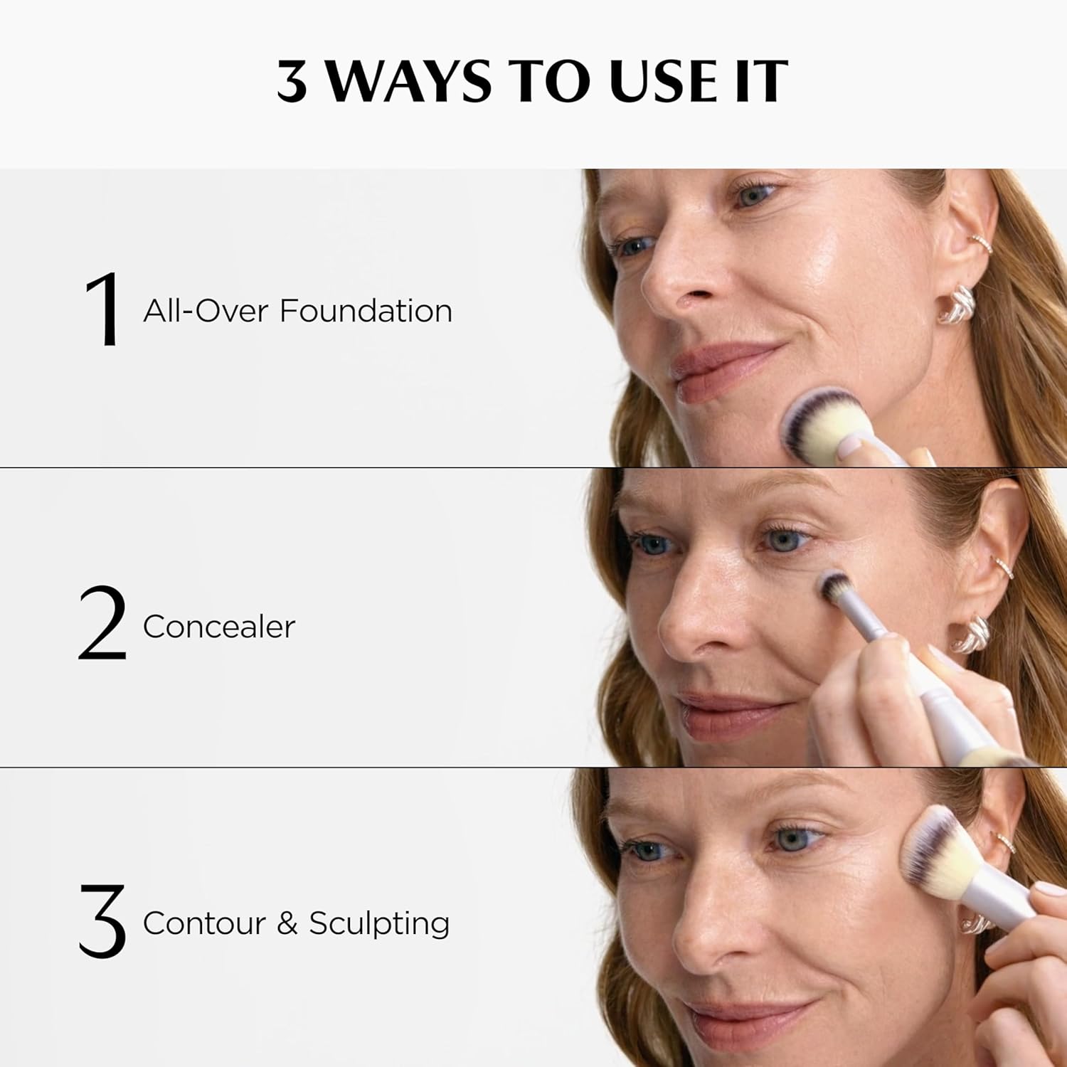 Heavenly Luxe Complexion Perfection Brush #7 - Dual-Ended Premium Makeup Brush for Foundation Concealer & Contour