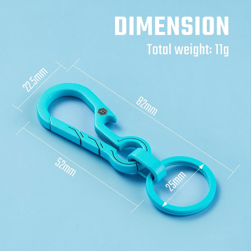 KM01 Titanium EDC Keychain Clip with Bottle Opener | Quick Release Carabiner Key Ring Holder, Compact Pocket Tool