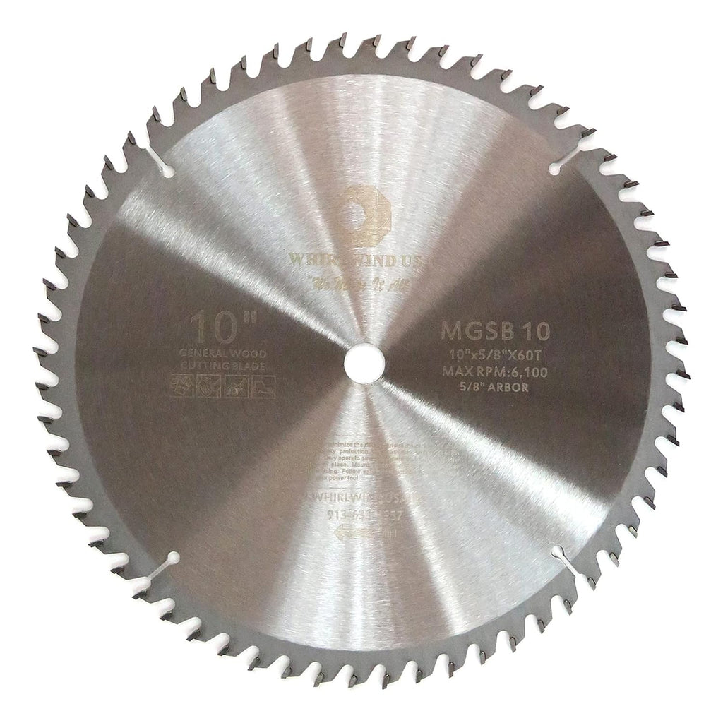 MGSB 10 Inch 60 Teeth Circular Saw Blade for Wood,Carbide Cordless Miter/Table Saw Blade,5/8" Arbor