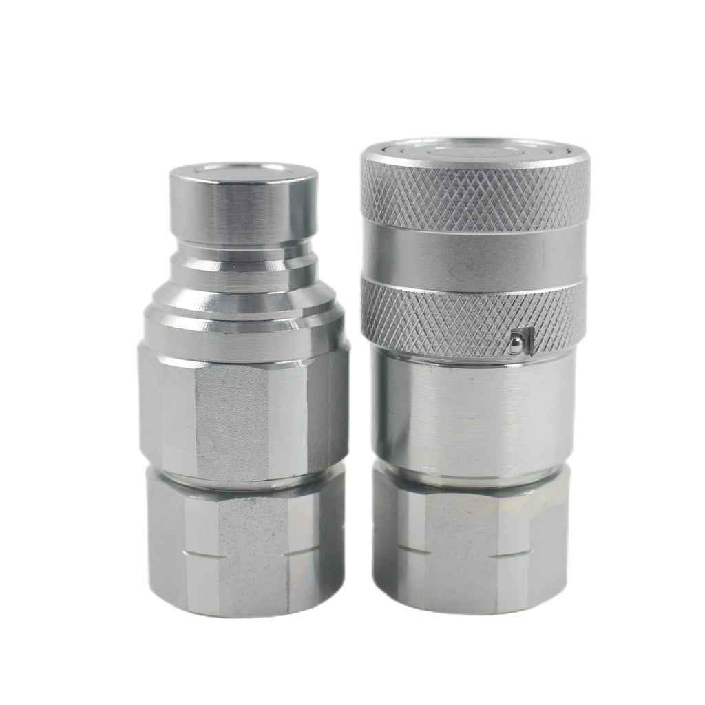 ISO16028 3/8'' Flat Face Hydraulic Quick Connect Coupling/Coupler Set W/Red Dust Cap 3/8'' NPT Thread