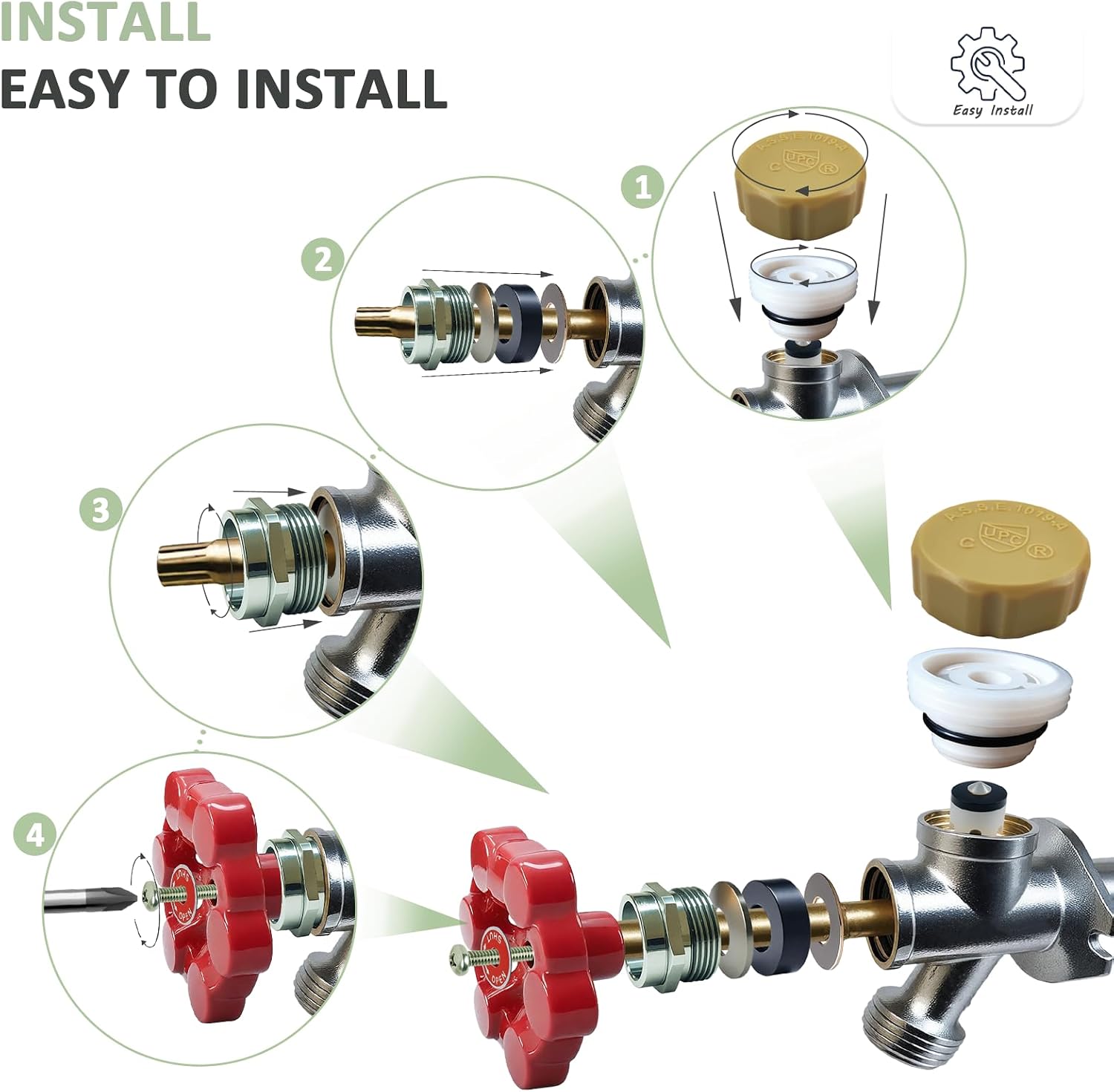 Outdoor Faucet Repair Kit,VACVBKX1B Vacuum Breaker Outside Faucet Repair Kit,Water Hose of Home Improvement,Hose Bib