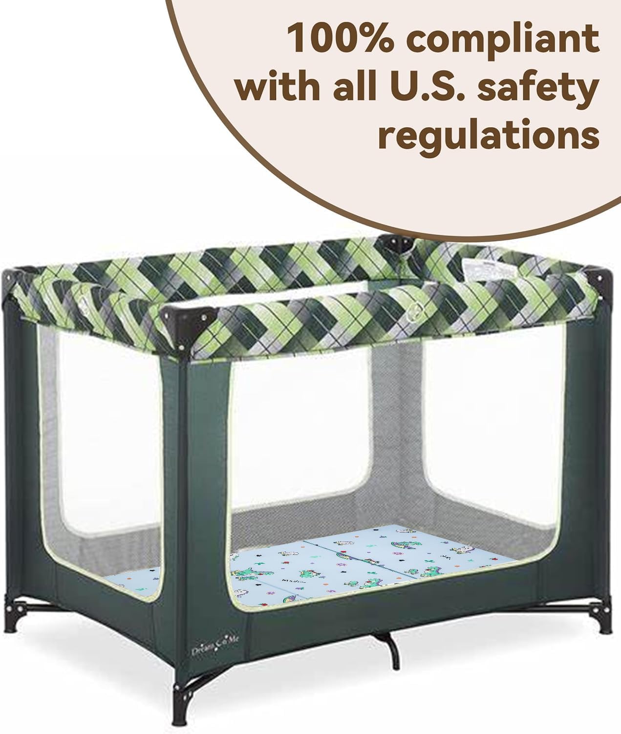 Pack and Play Mattress 38" x 26" Premium Foam Breathable Comfort | Soft Firm Odorless Baby Foam Portable Playpen