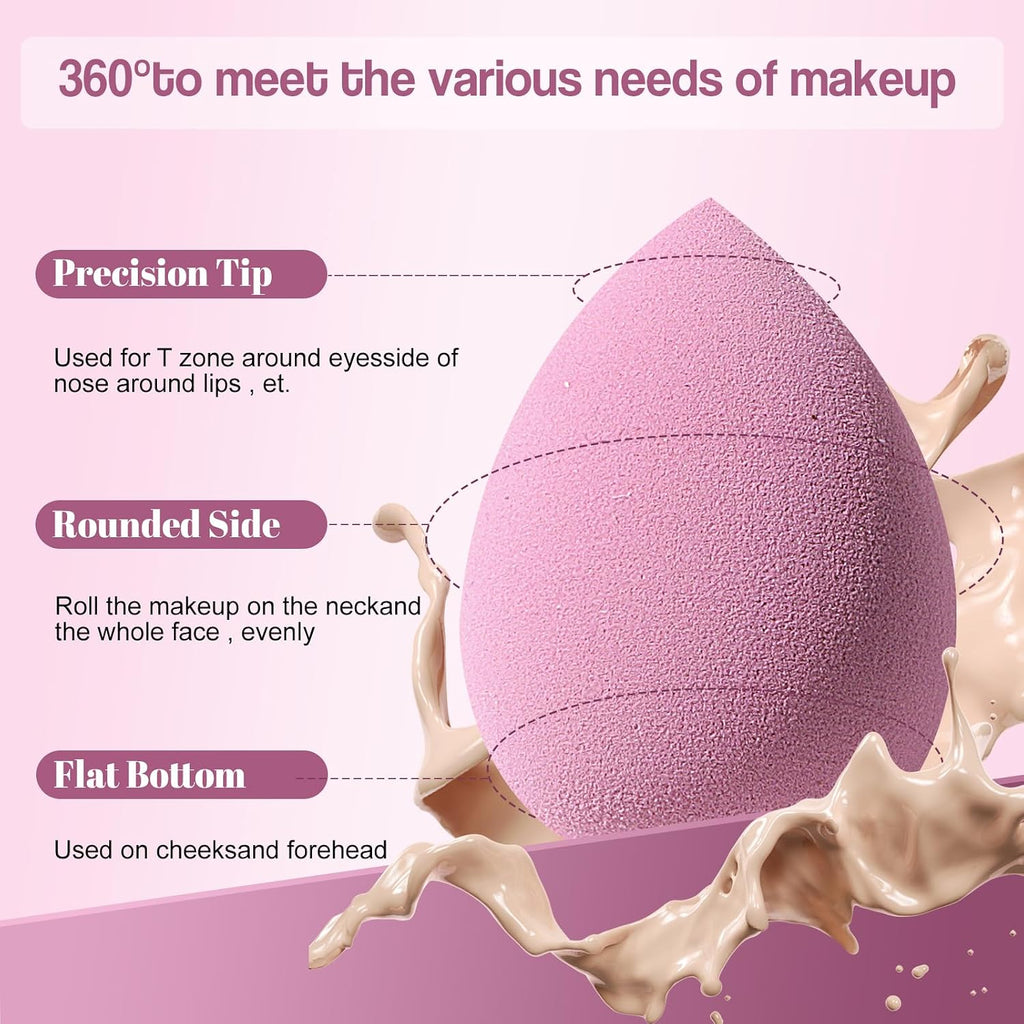 Makeup Sponge Set BS-MALL Triangle Puff 14PCS Non-Latex Beauty Blender Sponges with Travel Case, Soft Makeup Puff for