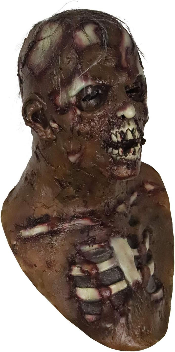 Scary Walking Dead Zombie Head Mask for Adult Vampire Mask Latex Creepy Halloween Costume Horror Decoration Props.