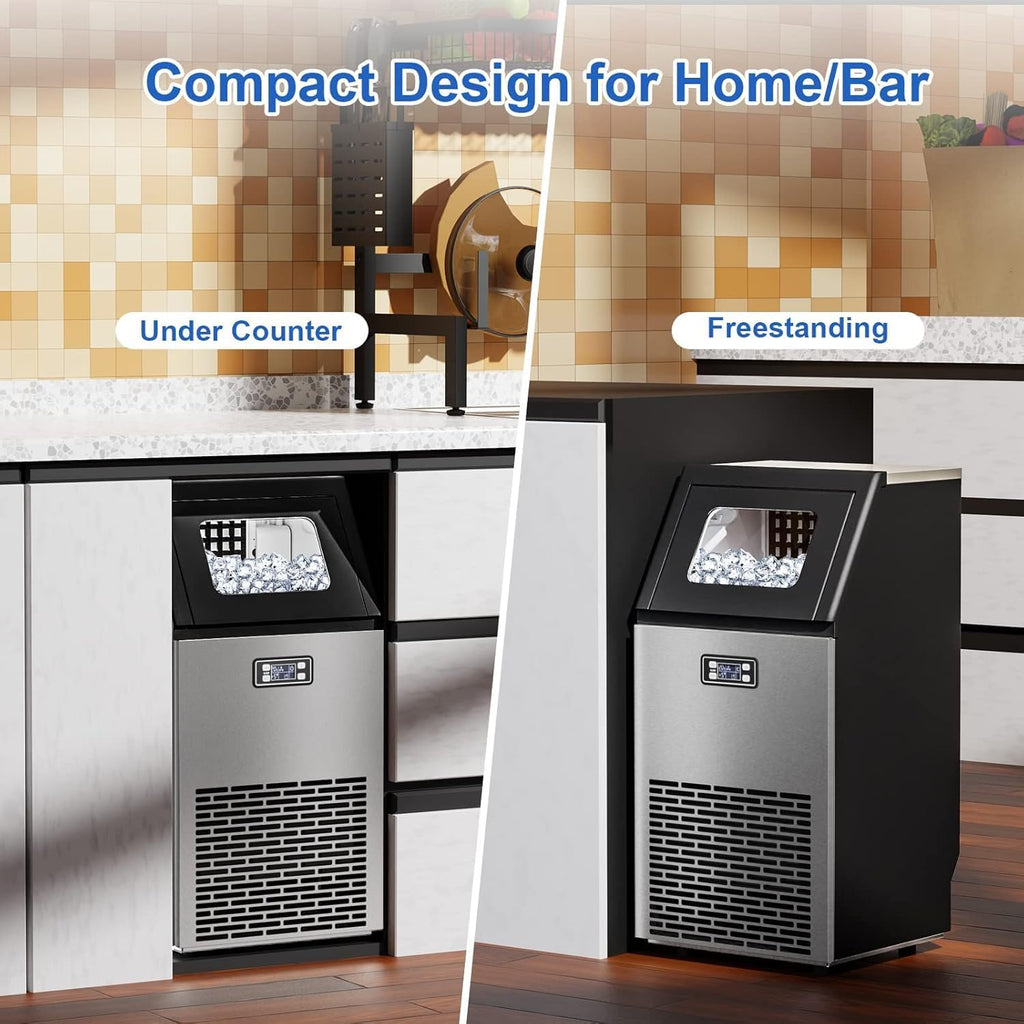 Commercial Ice Machine, 100lbs/24H,45 Cubes/Batch in 11-20 Mins