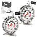 Oven Thermometer 2.75-Inch Large Dial, 150-600°F, NSF, Hook & Stand 2‑Pack