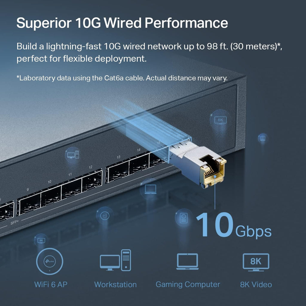 Omada 10G Base-T SFP+ to RJ45 Module, Universal Compatible(SM5310-T)