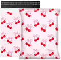 100Pcs Cherry Poly Mailer 10 x 13 Inch Pink Bow Fruit Mailing Bag Valentine Cute Self-Sealing Plastic Packaging