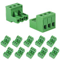10PCS 3 Pin 5.08mm Pitch Pluggable PCB Angle Screw Terminal Block Plug Connector Socket Panel Mount DIY with 10Pcs 3Pin Phoenix Plug