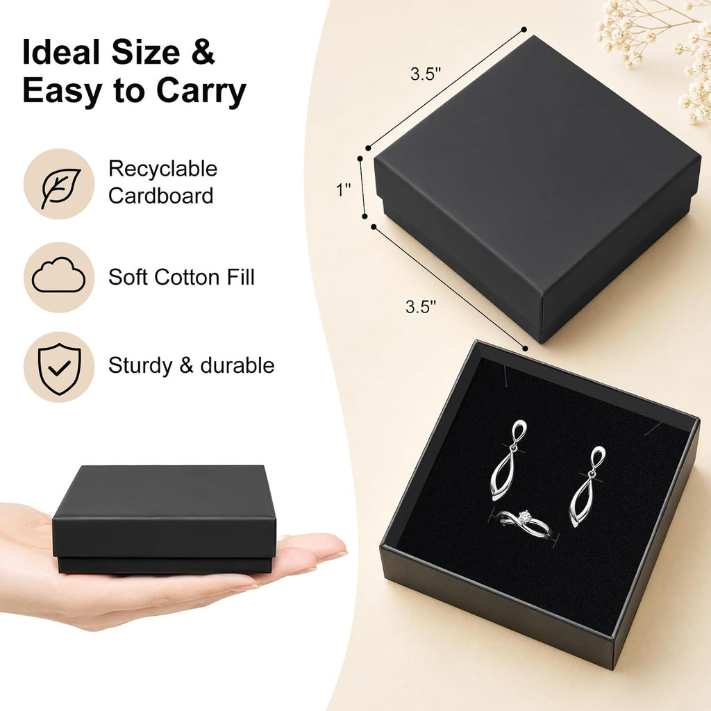 Jewelry Gift Boxes, 40 Pack 3.5x3.5x1 Inch, Black